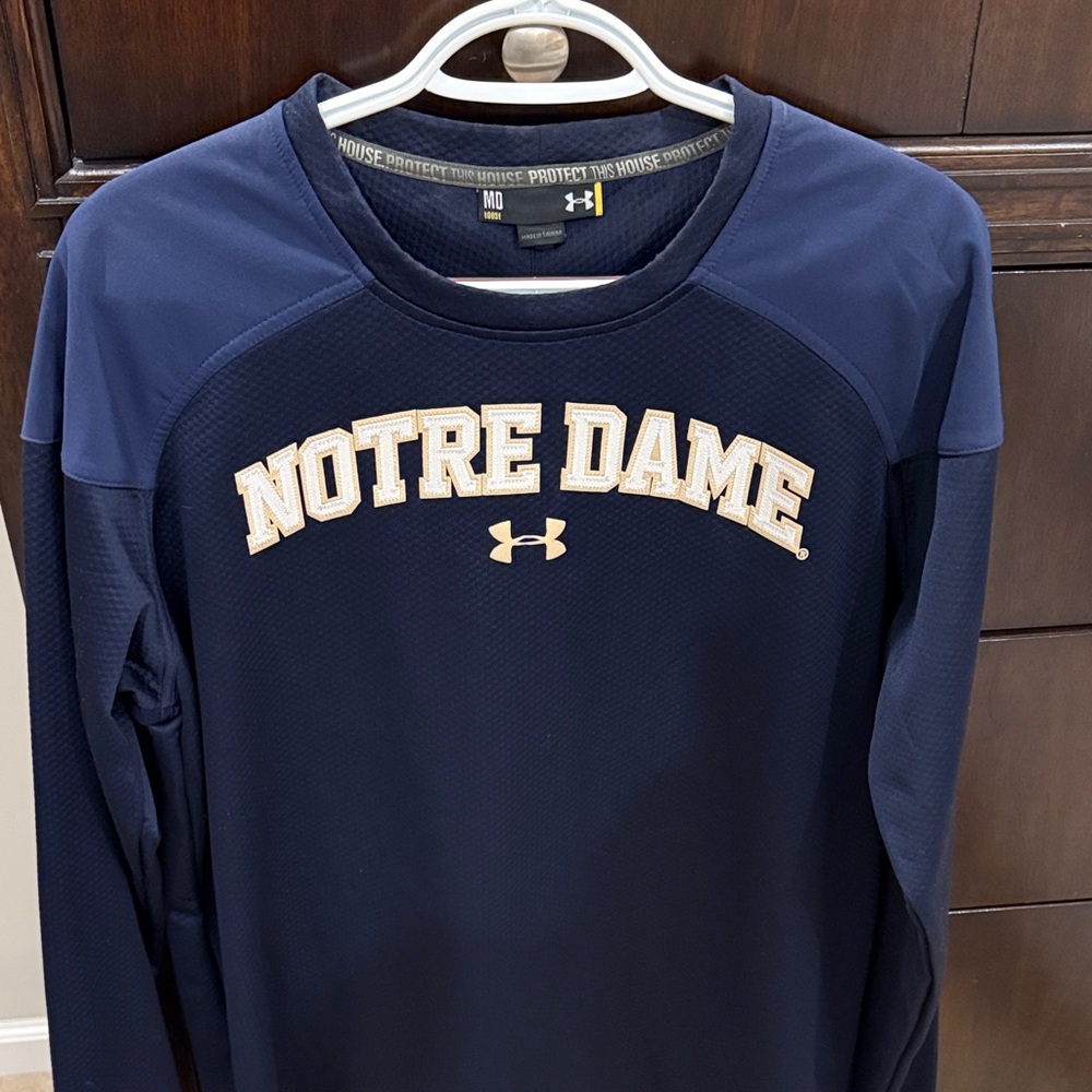 Under Armour Navy Notre Dame Crewneck